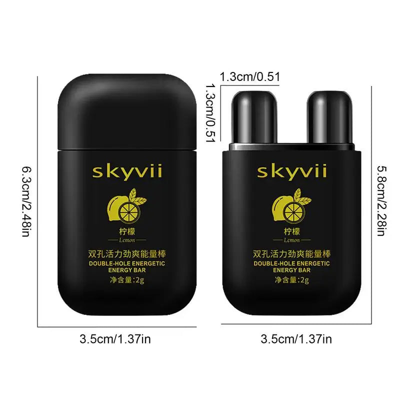 Mints/Lemon Energy Stick Double Hole Energizing Energy Bar Aromatherapy Nasal Inhaler Energy Vapors Stick Aromatherapy Stick
